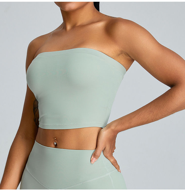 Strapless Yoga Workout Sport Bra Tube Top TM0180