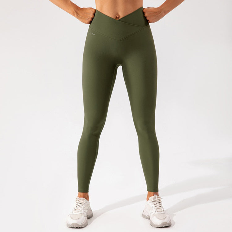 Yoga Pants Suppliers Crossover High Waisted Fitness Leggings YL014
