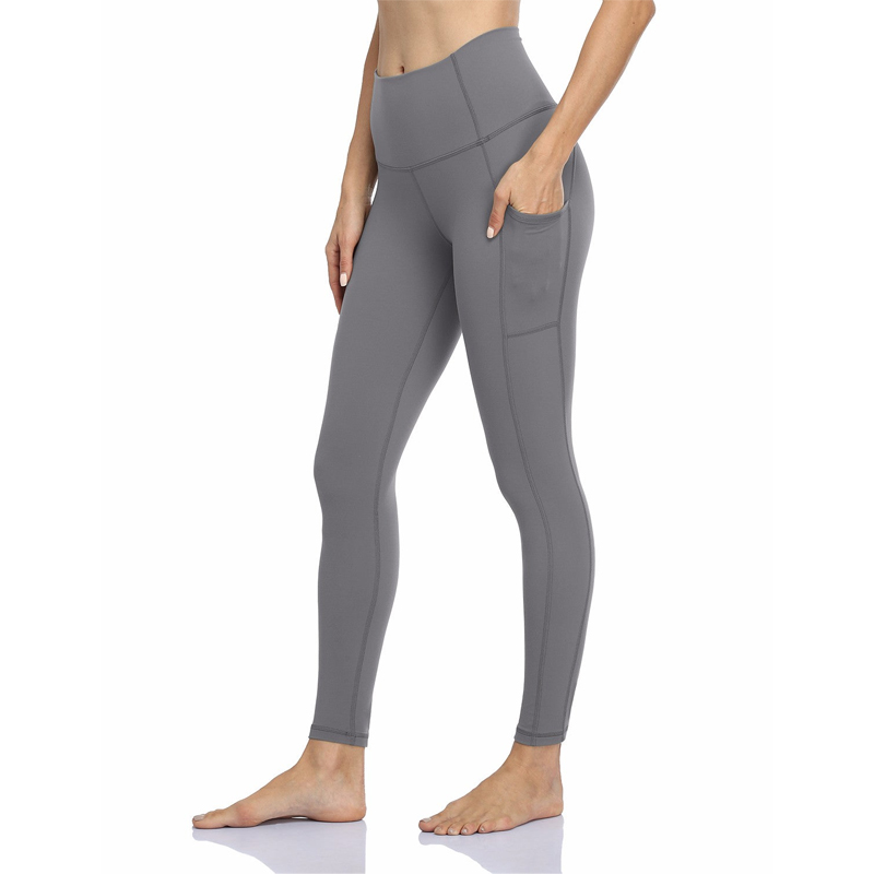 High-waisted Workout Leggings with Pockets for Women Tummy Control Running Tights YL002