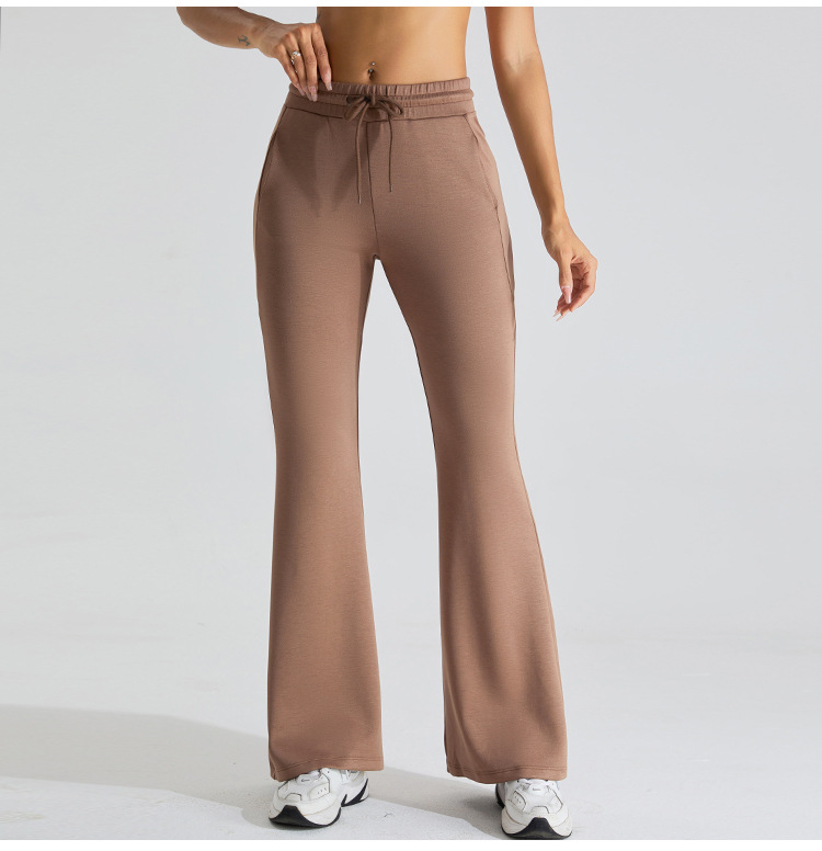 Leggings with Drawstring and Pocket Wholesale Yoga Flared Pants TM0152