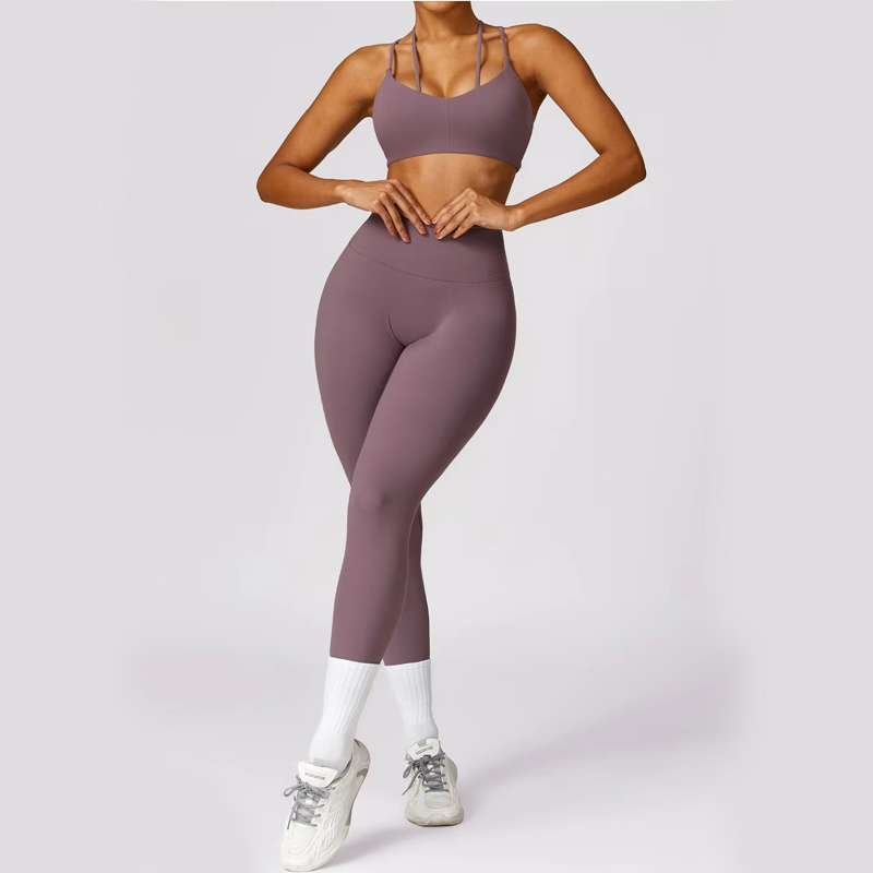 Private Label Workout Sets for Women Yoga Outfit High Waist Butt Lift Leggings Set  YS109