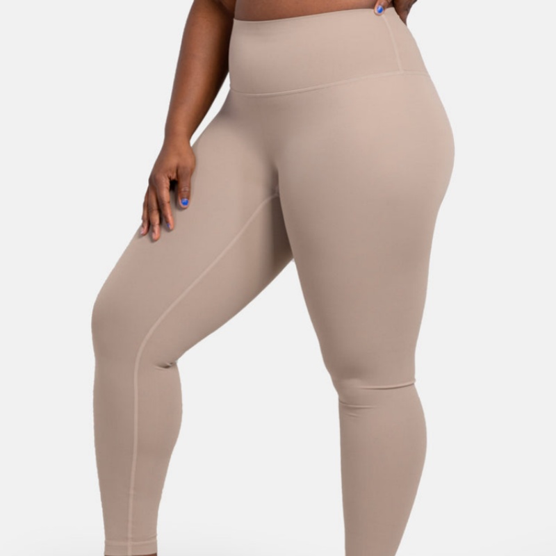 Plus - Size Yoga Pants with Exceptional Stretch and No Front Rise YL016