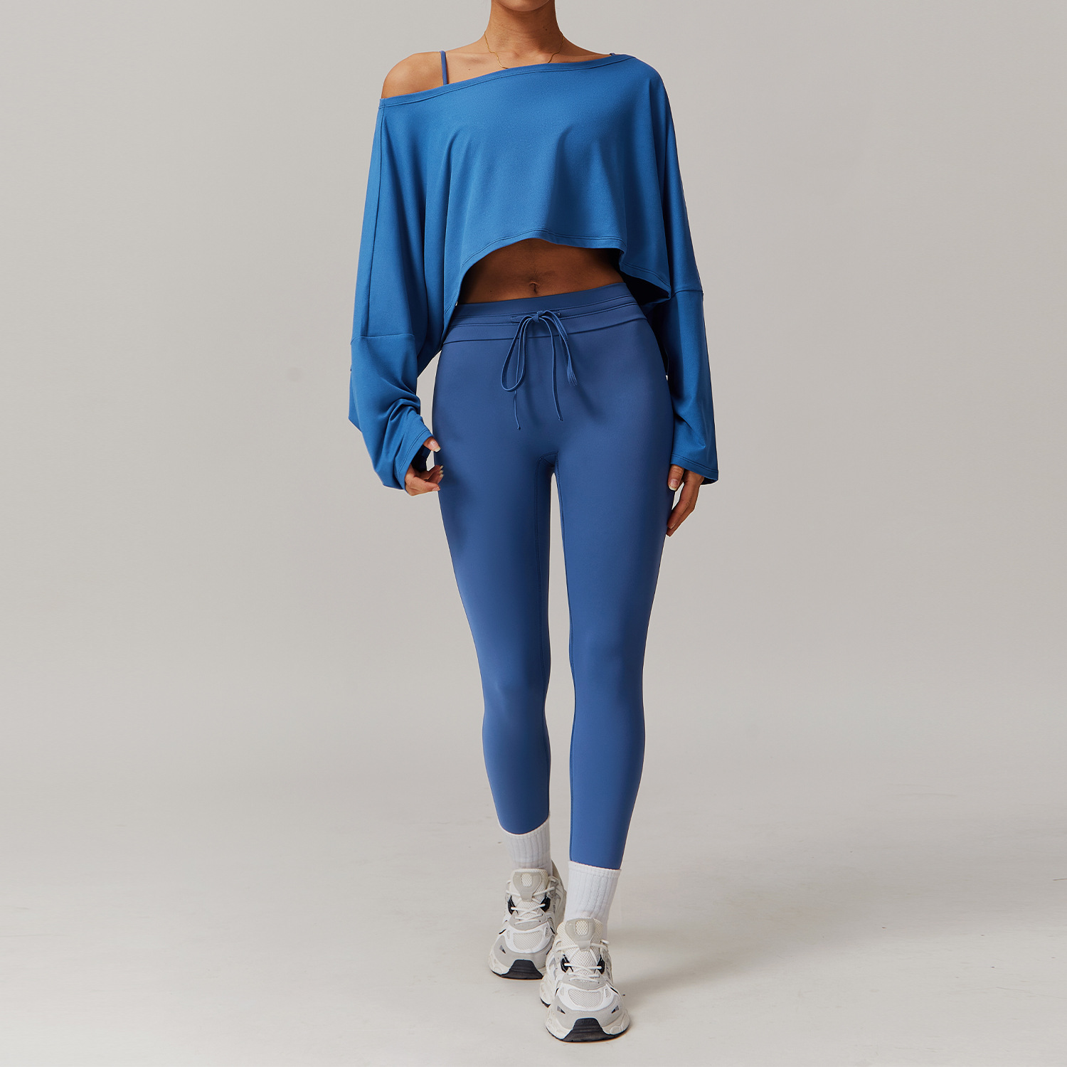 Custom Sportswear Comfortable Nude Fabric Sexy Long Sleeve with Legging Yoga Wear Sets  DR5034-1