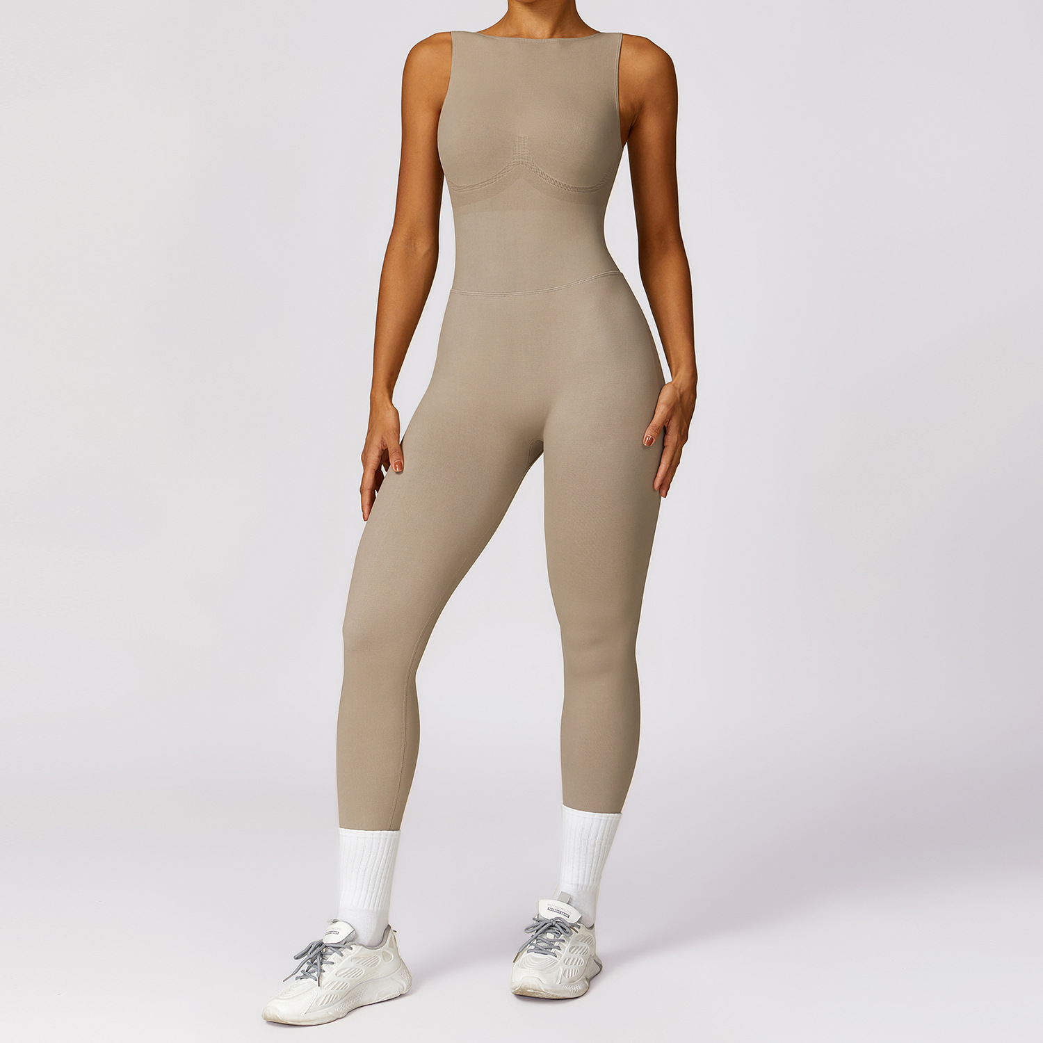 Custom Athletic Wear Women Yoga One Piece Backless Jumpsuit DRLT7448