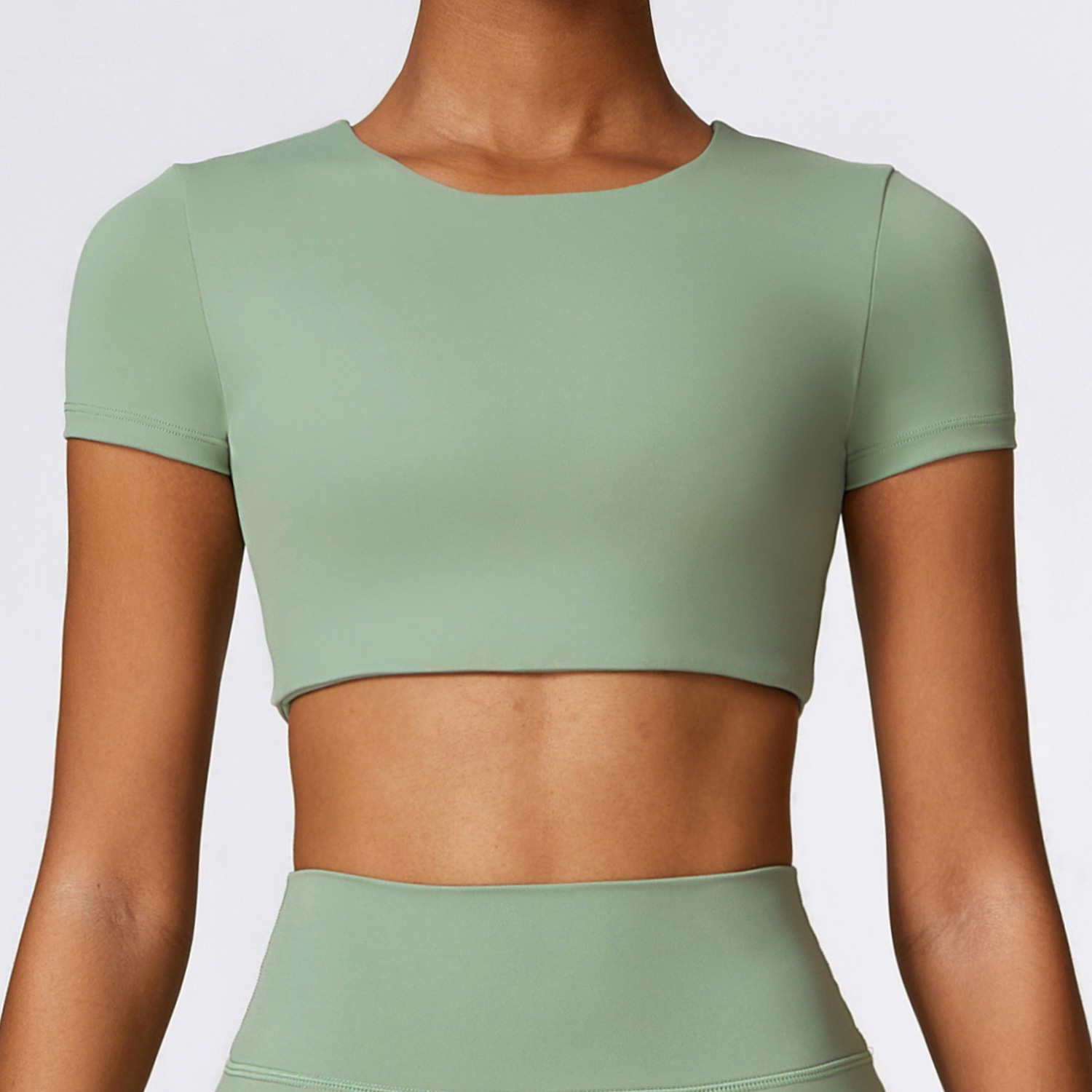 Yoga Apparel Manufacturers Crop Tops Short Sleeve Workout Shirts  DRDX8519